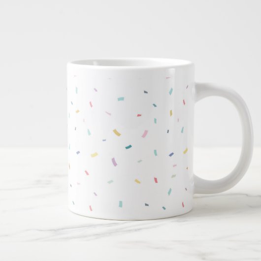 Zachte Waterverf Confetti Pattern Grote Koffiekop (Rechts)