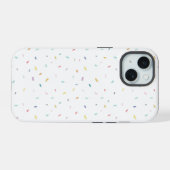 Zachte Waterverf Confetti Pattern iPhone 15 Case (Achterkant horizontaal)