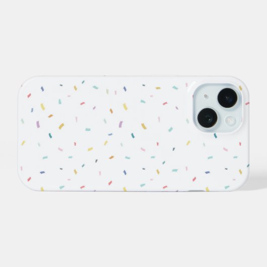 Zachte Waterverf Confetti Pattern iPhone 15 Case (Achterkant horizontaal)