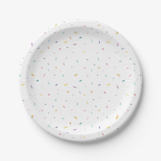 Zachte Waterverf Confetti Pattern Papieren Bordje (Voorkant)