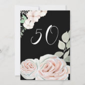 Zachte waterverf delicate bloemetjes Zwart Verjaar Kaart (Achterkant)