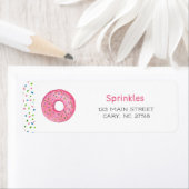 Zachte waterverf donut retouradres sticker (Insitu)