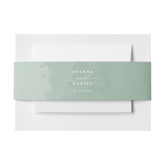 Zachte Waterverf en elegant script Uitnodigingen Wikkel (Voorkant Voorbeeld)