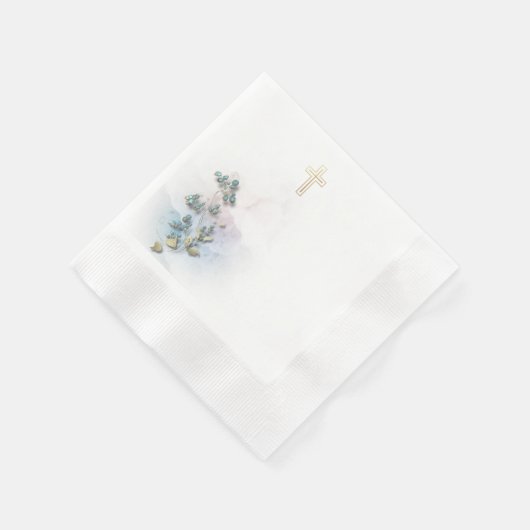 Zachte waterverf en gouden cross paper servetten (Hoek)