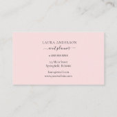Zachte waterverf floraal in roze achtergrondbussen visitekaartje (Achterkant)