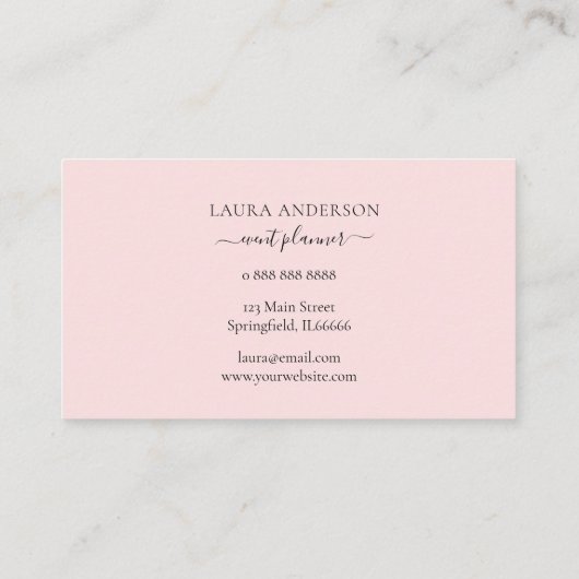 Zachte waterverf floraal in roze achtergrondbussen visitekaartje (Achterkant)