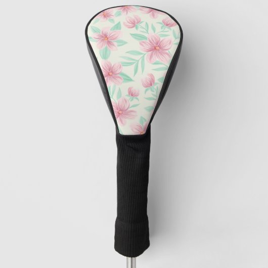 Zachte Waterverf Floral Golfheadcover (Voorkant)