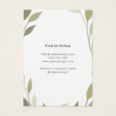 Zachte Waterverf Foliage Paintbrush Print Visitekaartje (Achterkant)