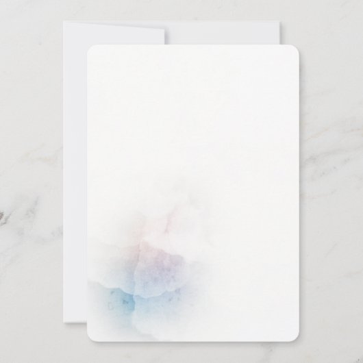 Zachte waterverf & Golden Cross Doopuitnodiging Kaart (Achterkant)