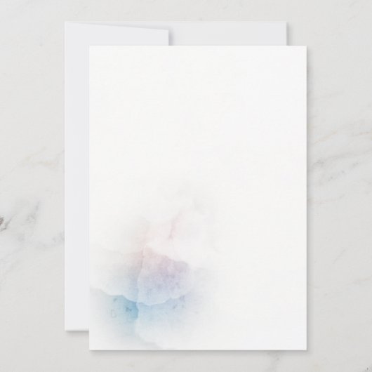 Zachte waterverf & Golden Cross Doopuitnodiging Kaart (Achterkant)