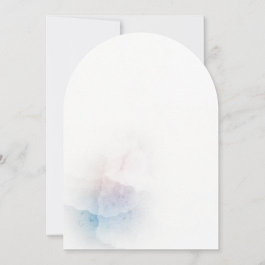 Zachte waterverf & Golden Cross Doopuitnodiging Kaart (Achterkant)