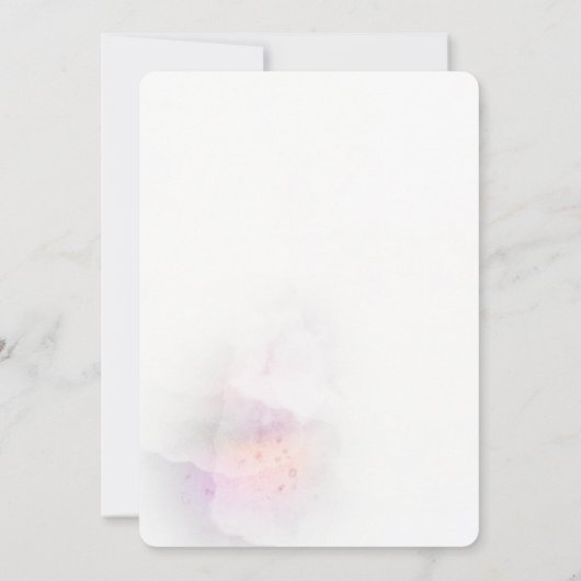 Zachte waterverf & Golden Cross Doopuitnodiging Kaart (Achterkant)