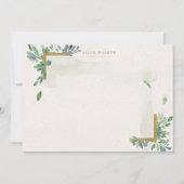 Zachte Waterverf Gouden groen briefpapier Note Kaa Notitiekaartje (Voorkant)