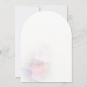 Zachte waterverf & gouden kruis Doop uitnodiging (Achterkant)