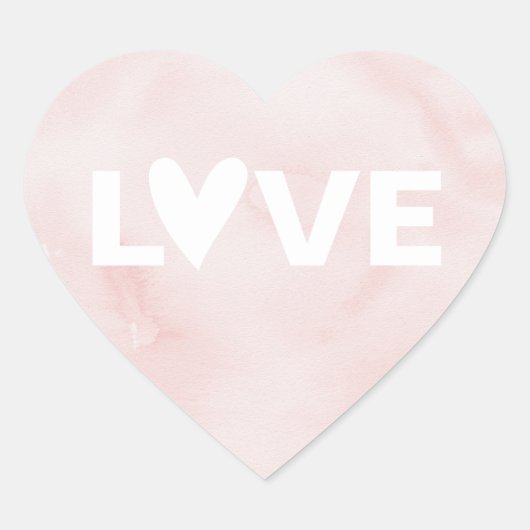 Zachte Waterverf Hart Valentijnsdag Hart Sticker (Voorkant)