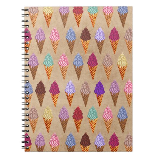 Zachte Waterverf Ijsjes Patroon Grappige Zomer Notitieboek (Voorkant)