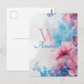 Zachte Waterverf in roze en blauw Briefkaart (Voorkant / Achterkant)