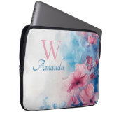 Zachte Waterverf in roze en blauw Laptop Sleeve (Voorkant Rechts)