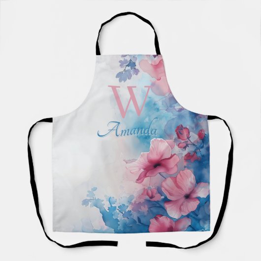 Zachte Waterverf in roze en blauw Schort (Voorkant)