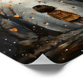 Zachte Waterverf klein meisje grillige illustratie Poster (Hoek)