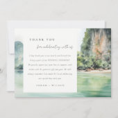 Zachte Waterverf Kust Thailand Zeegezicht Bruiloft Bedankkaart (Voorkant)