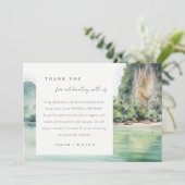 Zachte Waterverf Kust Thailand Zeegezicht Bruiloft Bedankkaart (Staand voorkant)