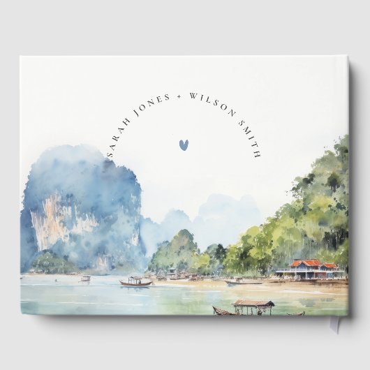 Zachte Waterverf Kust Thailand Zeelandschap Bruilo Gastenboek (Achterkant)