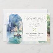 Zachte Waterverf Kust Thailand Zeelandschap Bruilo Save The Date (Voorkant)