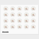 Zachte Waterverf Luiaard & Roze Fiets Sticker (Vel)