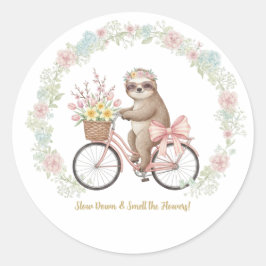 Zachte Waterverf Luiaard & Roze Fiets Sticker