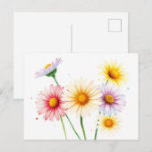 Zachte Waterverf madeliefjes met vervaagde randen Briefkaart (Voorkant / Achterkant)