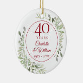 Zachte Waterverf met 40e Jubileum foto Keramisch Ornament (Rechts)