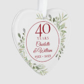 Zachte Waterverf met 40e Jubileum foto Ornament (voorkant)