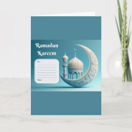 Zachte waterverf moskee Ramadan sereniteit Kaart