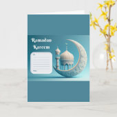 Zachte waterverf moskee Ramadan sereniteit Kaart (Gele Bloem)