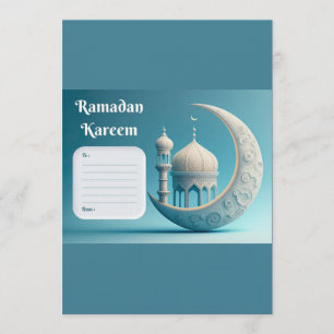 Zachte Waterverf Moskee Ramadan Sereniteit Kaart