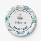 Zachte Waterverf Ocean Scene Papieren Bordje (Voorkant)