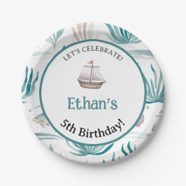 Zachte Waterverf Ocean Scene Papieren Bordje