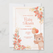 Zachte Waterverf Oranje Bloem Beer Kaart (Voorkant)