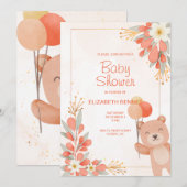 Zachte Waterverf Oranje Bloem Beer Kaart (Voorkant / Achterkant)