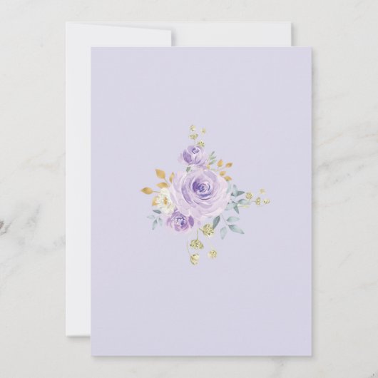 Zachte Waterverf Paarse Lila Floral Wedding Party Kaart (Achterkant)