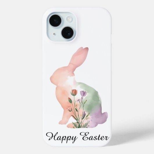 Zachte Waterverf Paashaas Case-Mate iPhone Case (Achterkant)