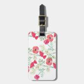 Zachte  Waterverf papavers Bagagelabel (Voorkant verticaal)