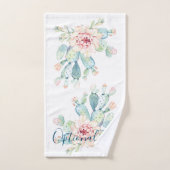 Zachte Waterverf pasta-bloeiende cactus Bad Handdoek (Handdoek)