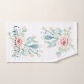 Zachte Waterverf pasta-bloeiende cactus Bad Handdoek (Handdoek)