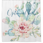 Zachte Waterverf pasta-bloeiende cactus  Douchegordijn (Voorkant)