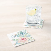 Zachte Waterverf pasta-bloeiende cactus Kartonnen Onderzetters (Insitu)