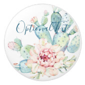 Zachte Waterverf pasta-bloeiende cactus Keramische Knop (Voorkant)