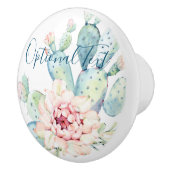 Zachte Waterverf pasta-bloeiende cactus Keramische Knop (Rechts)