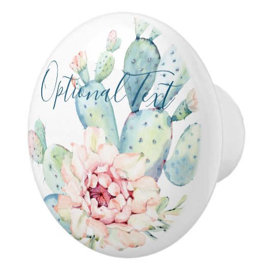 Zachte Waterverf pasta-bloeiende cactus Keramische Knop (Rechts)